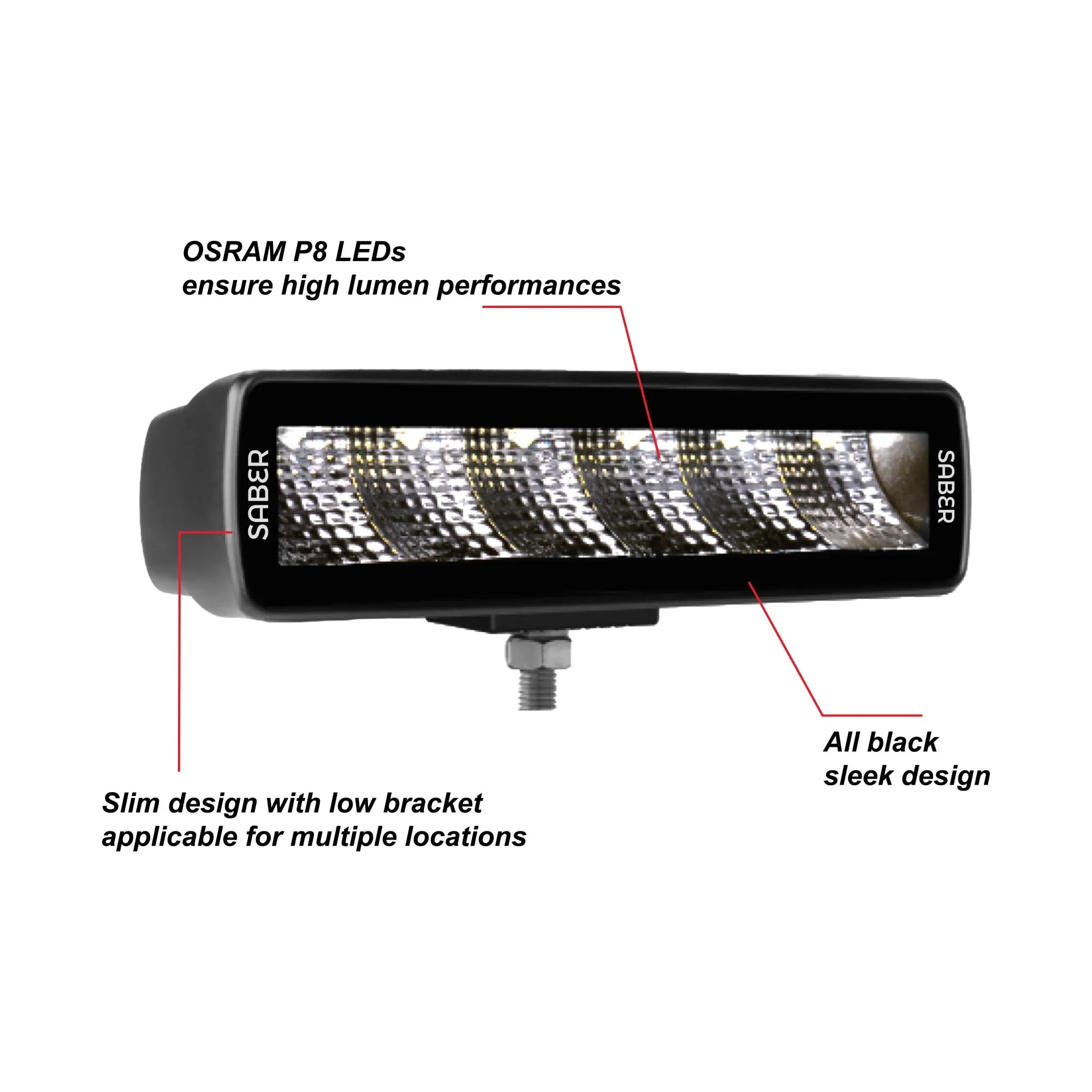 SABER OFFROAD | 6″ Work Light Bar Flood Beam (SBL-W9430F)