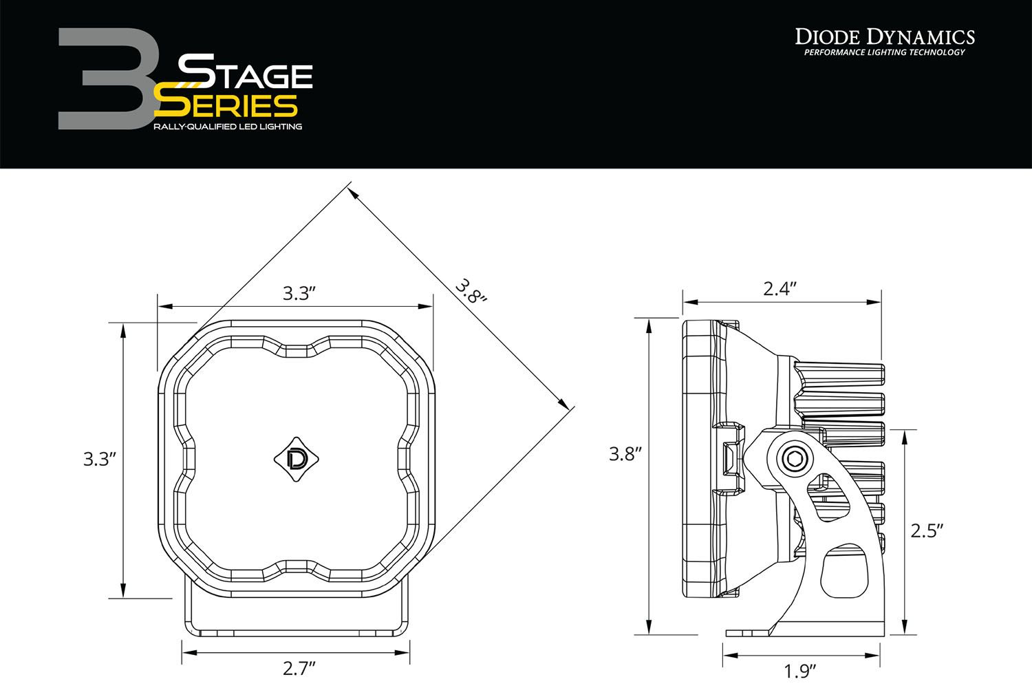 DIODE DYNAMICS | SS3 SAE/DOT White Pro LED Pod (One)