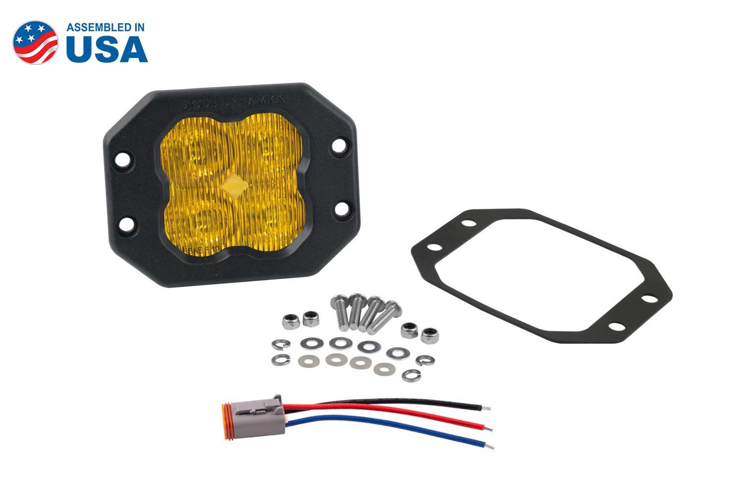 DIODE DYNAMICS | SS3 SAE Yellow Pro Flush Mount LED Pod (One)