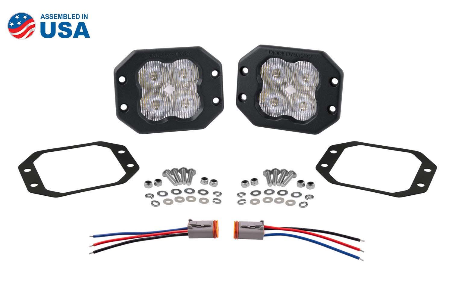 DIODE DYNAMICS | SS3 SAE/DOT White Pro Flush Mount LED Pod (Pair)