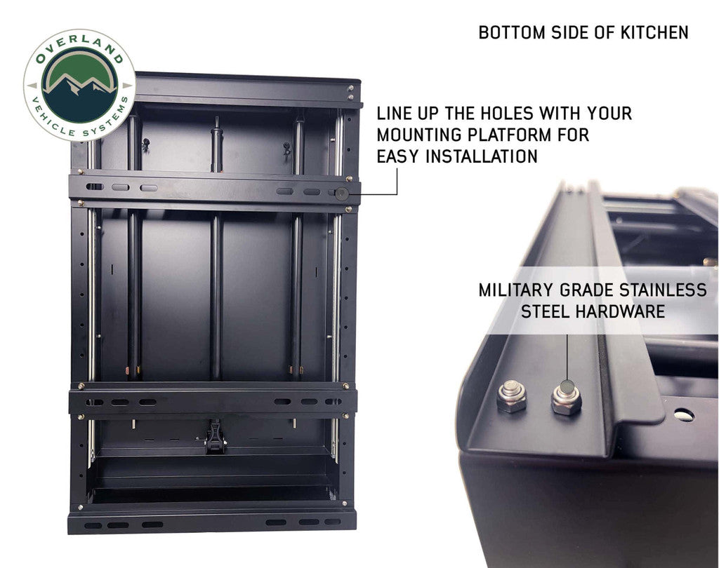 OVERLAND VEHICLE SYSTEMS | Camp Cargo Box Kitchen With Slide Out Sink, Cooking Shelf & Work Station (21010401)