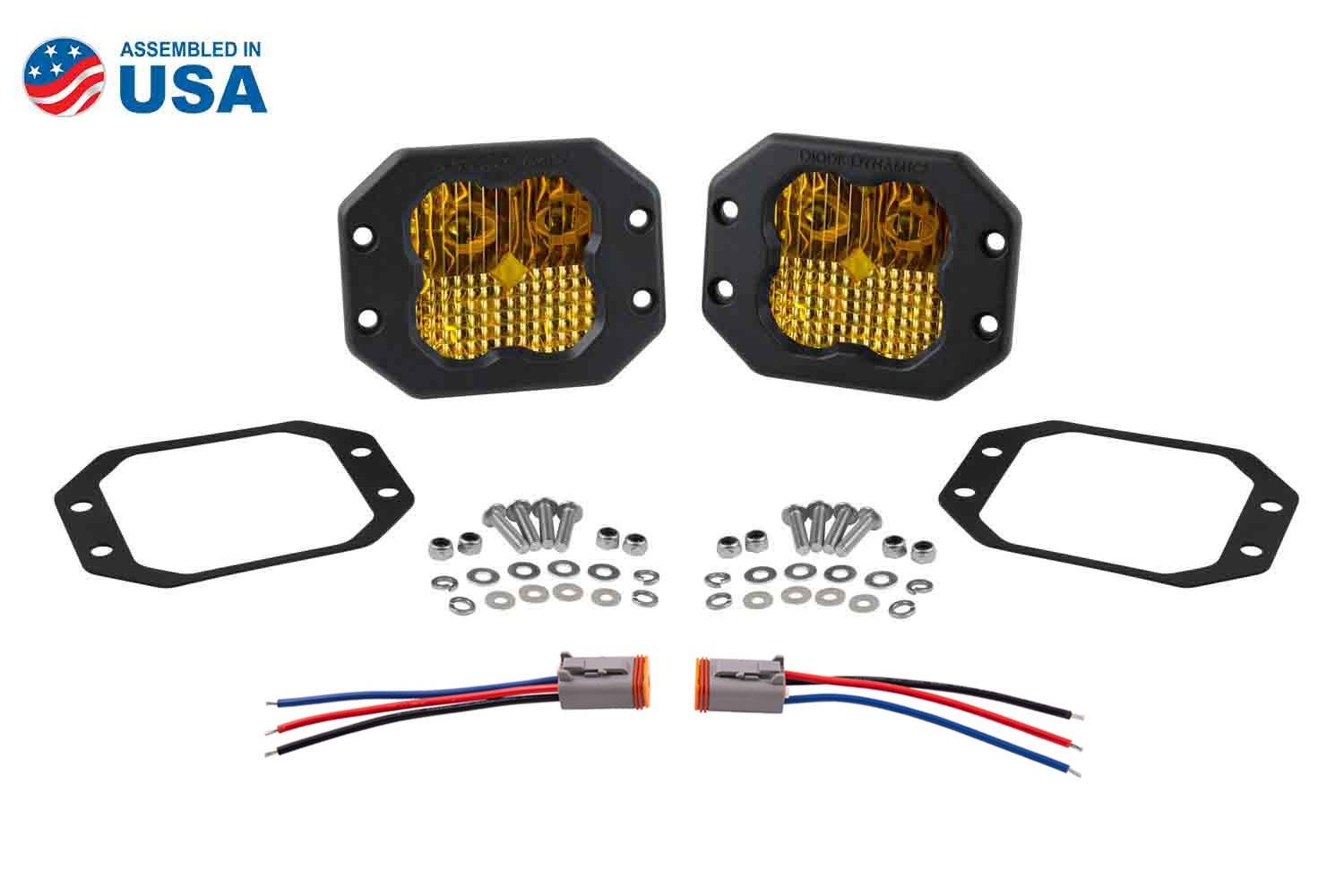 DIODE DYNAMICS | SS3 SAE Yellow Pro Flush Mount LED Pod (Pair)