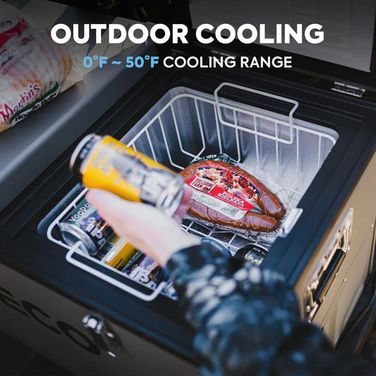 ICECO | 63.4QT VL60 Dual Zone Metal Fridge Freezer with Cover