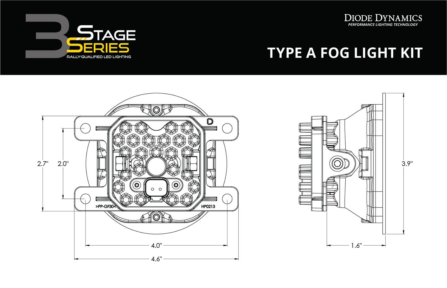 DIODE DYNAMICS | Ford Mustang 2015-2017 SS3 LED Fog Light Kit