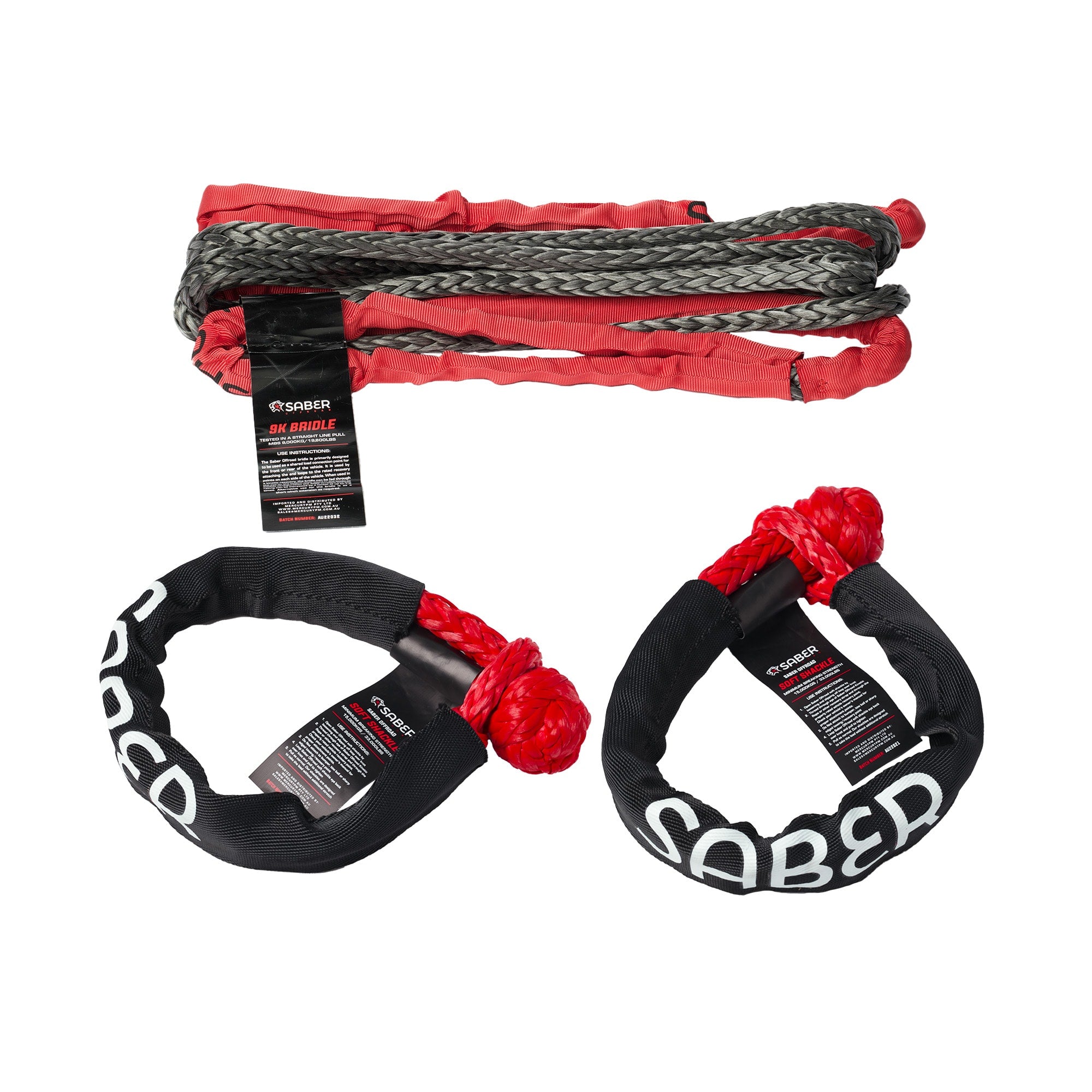 SABER OFFROAD | 5 Metre SaberPro Bridle & Soft Shackle Kit (SBR-BRK10-5)