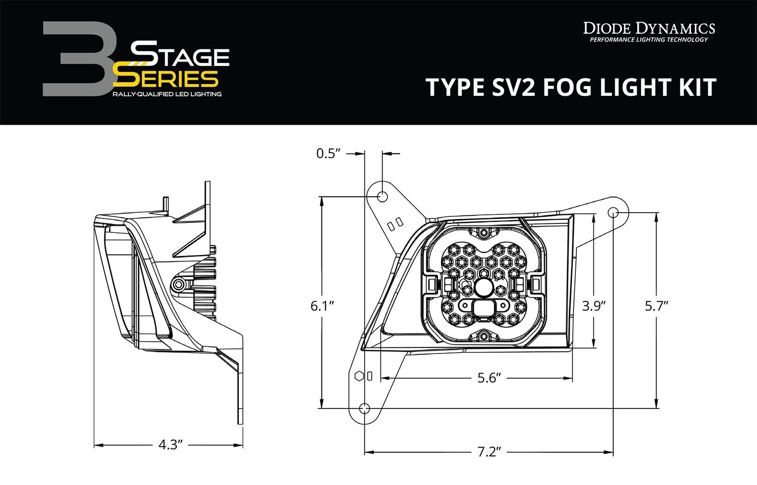 DIODE DYNAMICS | Chevrolet Silverado 1500 2019-2021 SS3 LED Fog Light Kit