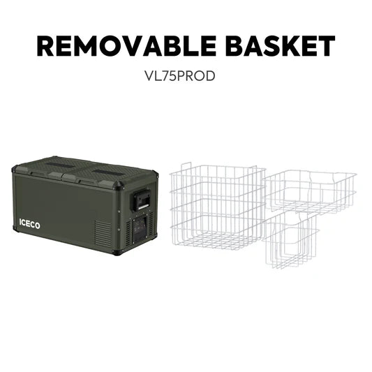 ICECO | 79.2QT VL75ProD Olive 12V Heavy Duty Metal Fridge Freezer