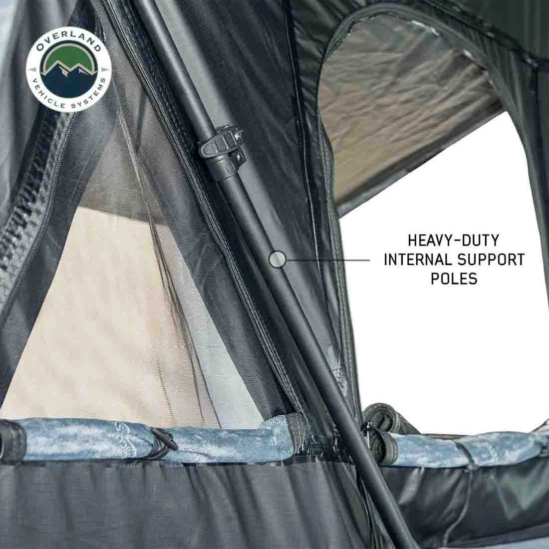 OVERLAND VEHICLE SYSTEMS | XD Everest Cantilever Aluminum Hard Shell Roof Top Tent (Sleeps 2) - Blue Body & Black Rainfly (18489902)