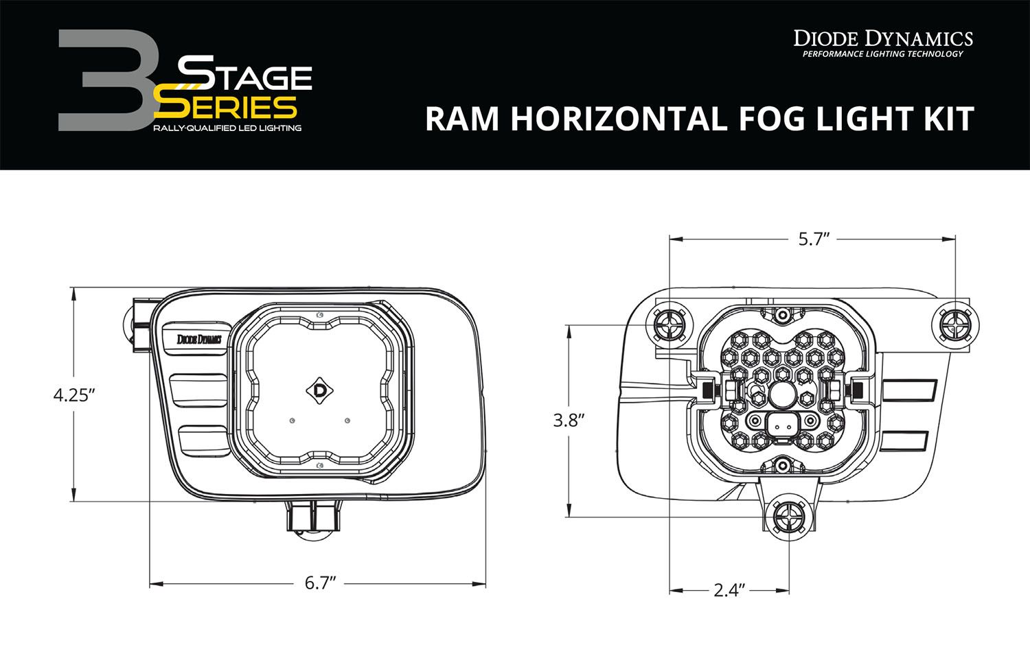 DIODE DYNAMICS | Ram 2500/3500 2010-2018 SS3 LED Fog Light Kit