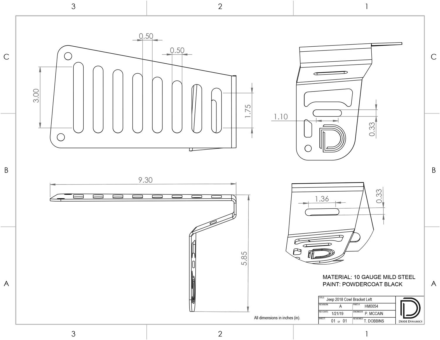 DIODE DYNAMICS | Jeep JL Wrangler 2018-2023 Cowl Mount LED Brackets