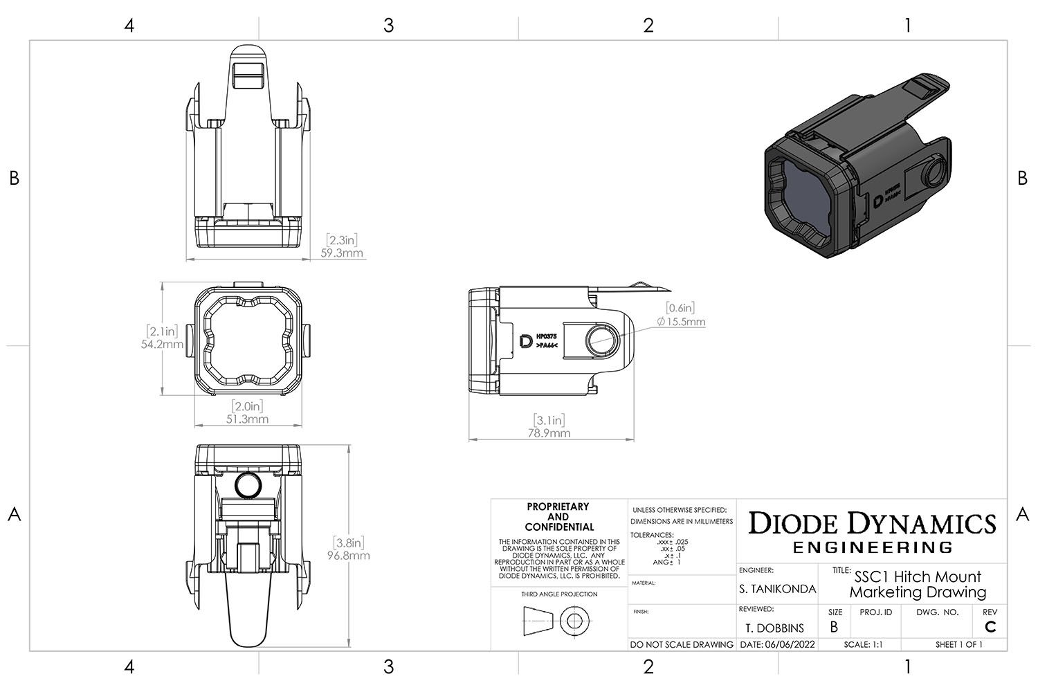 DIODE DYNAMICS | Ford Bronco 2021-2025 HitchMount LED Pod Reverse Kit