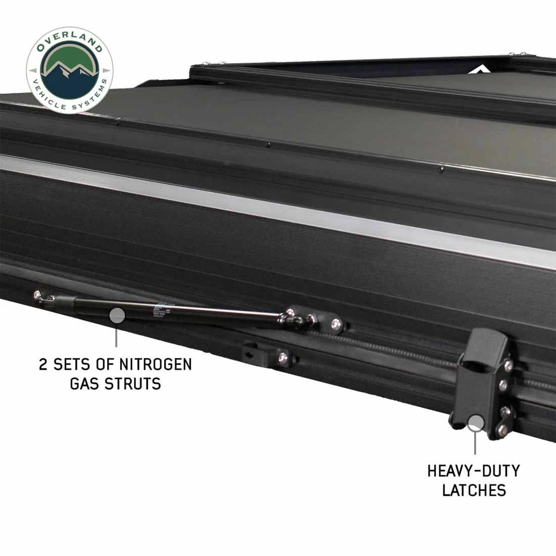 OVERLAND VEHICLE SYSTEMS | XD Everest Cantilever Aluminum Hard Shell Roof Top Tent (Sleeps 2) - Blue Body & Black Rainfly (18489902)