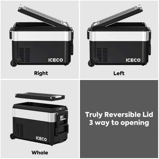 ICECO | JP Pro Series 40/51QT Dual Zone Wheeled Car Fridge With Cover-Silver