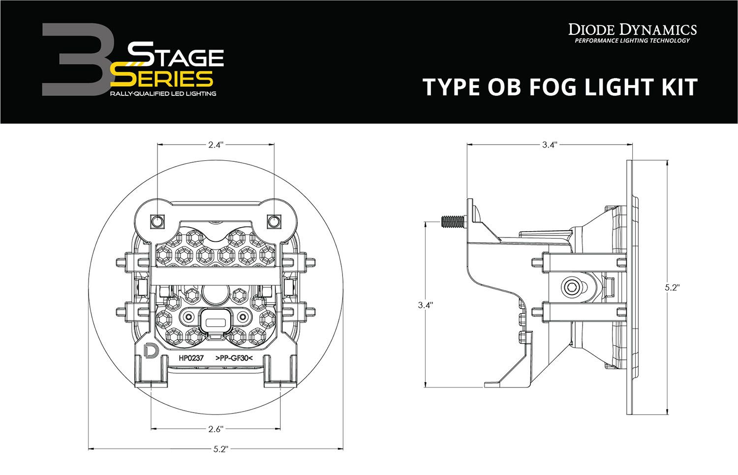 DIODE DYNAMICS | Subaru Outback 2013-2019 SS3 LED Fog Light Kit