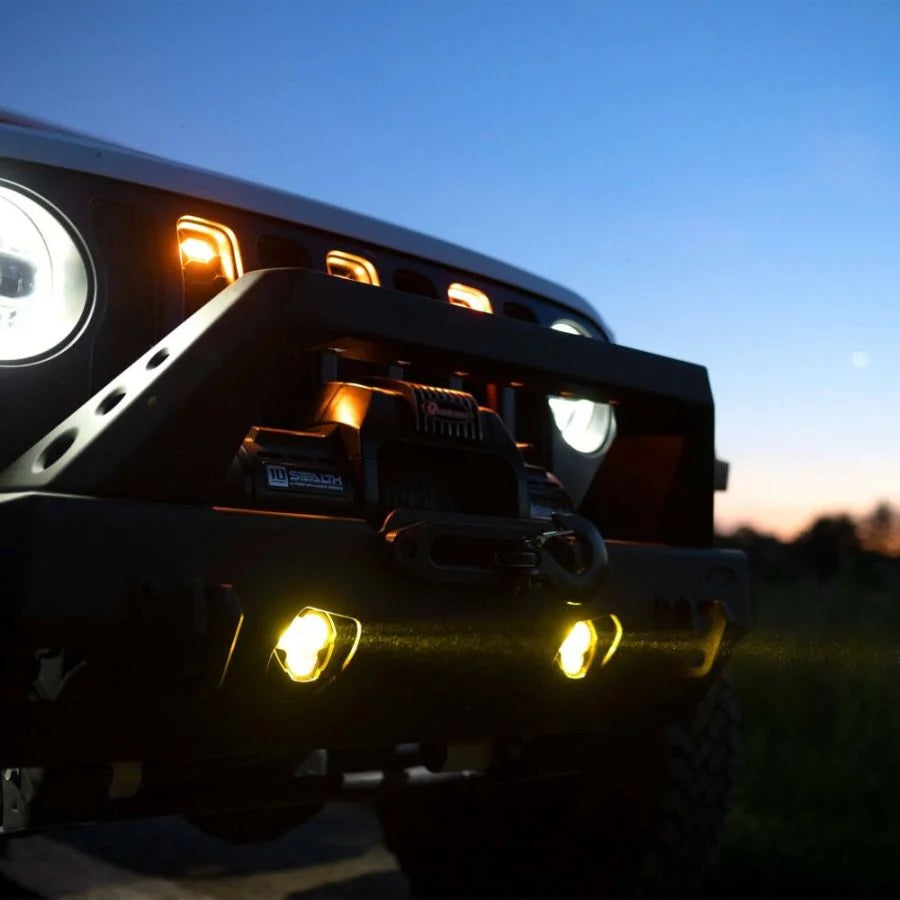 KC HILITES | FLEX ERA 3 Dual Mode SAE Fog LED Light Pods - 2-Light Master Kit - Jeep Aftermarket Bumpers (97147)