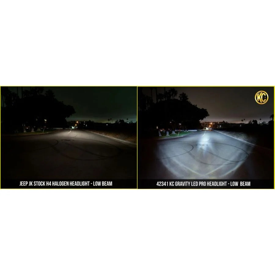 KC HILITES | 7" Gravity LED Pro DOT Headlight - Driving Beam - Pair - Universal / 07-18 Jeep JK (42341)