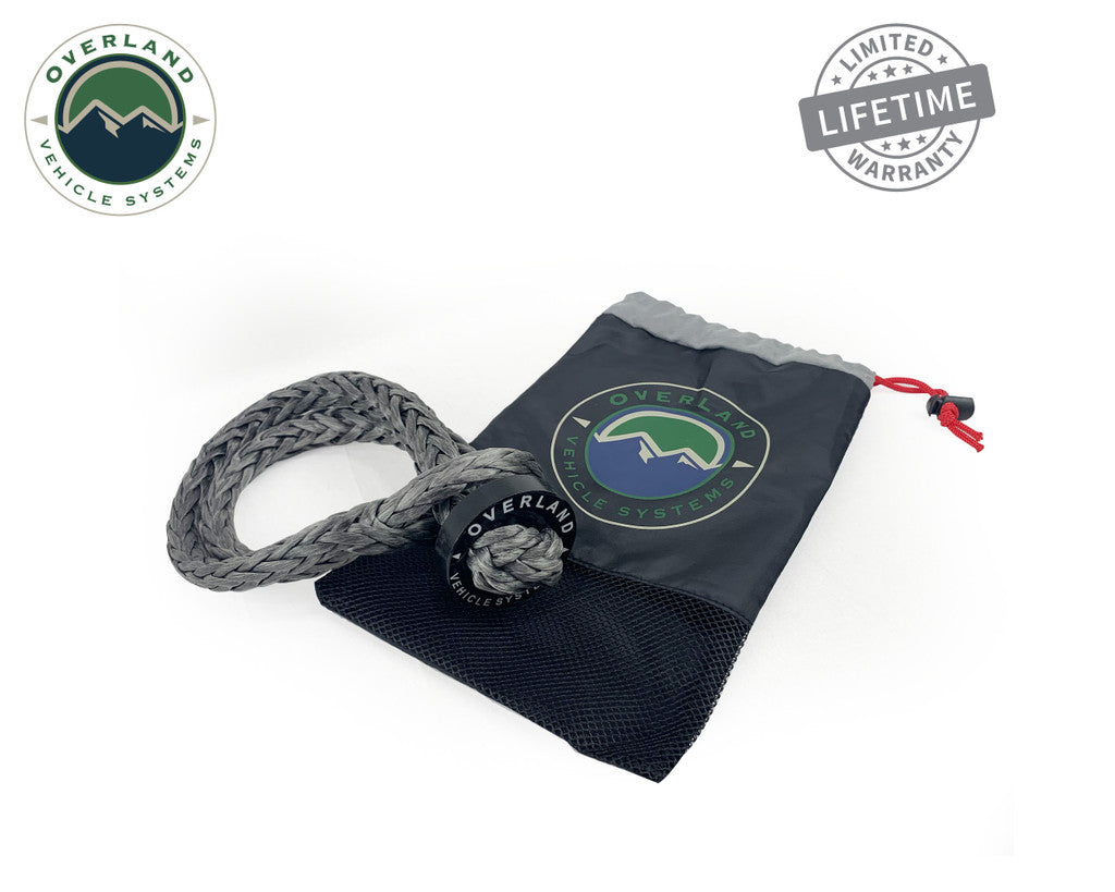 OVERLAND VEHICLE SYSTEMS | Combo Pack Soft Shackle 7/16" 41,000 lb. With Collar and Recovery Ring 2.5" 10,000 lb (19-8716)