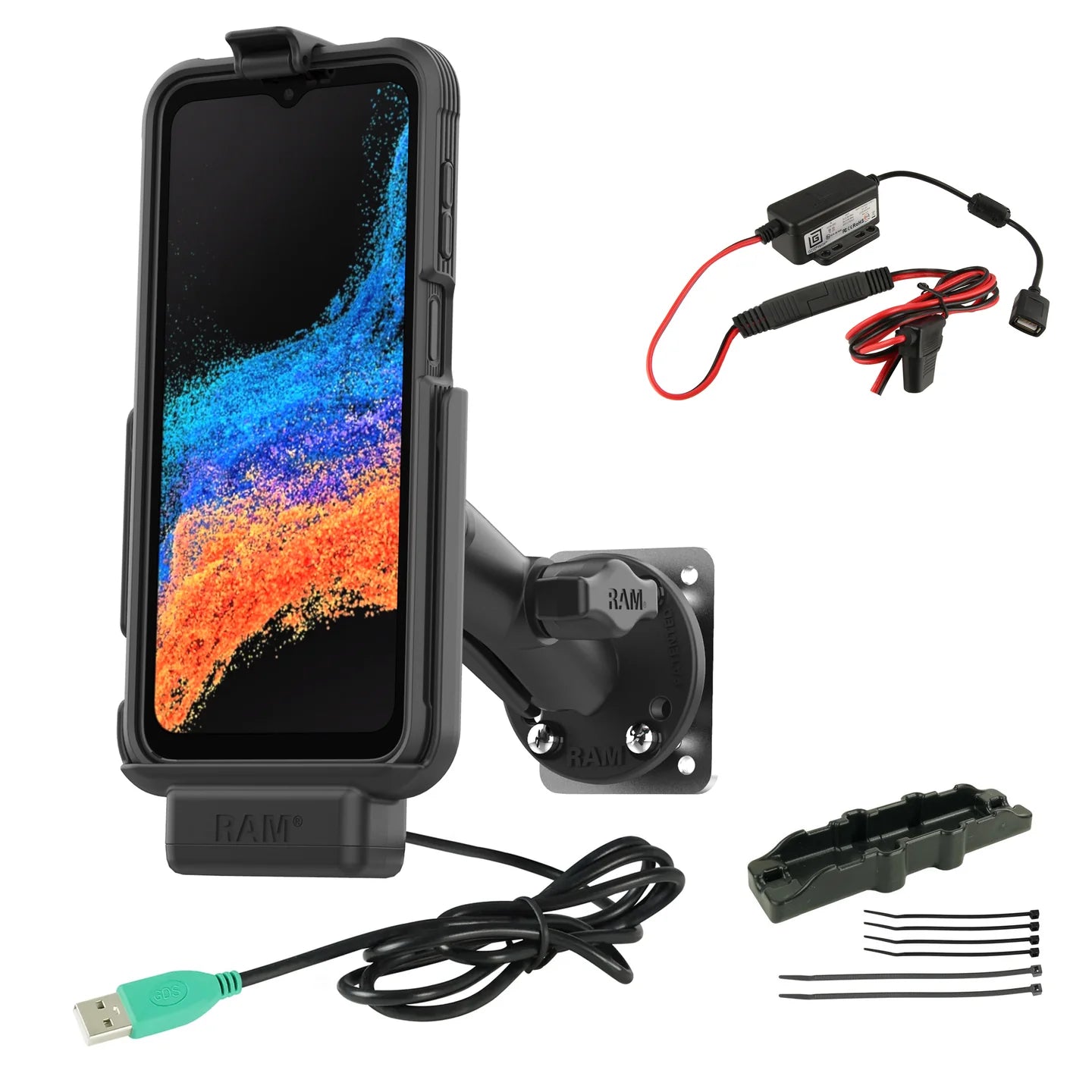 RAM MOUNTS | RAM EZ-Roll'r Dock & Dashboard Mount for Samsung XCover7 Pro & 6 Pro