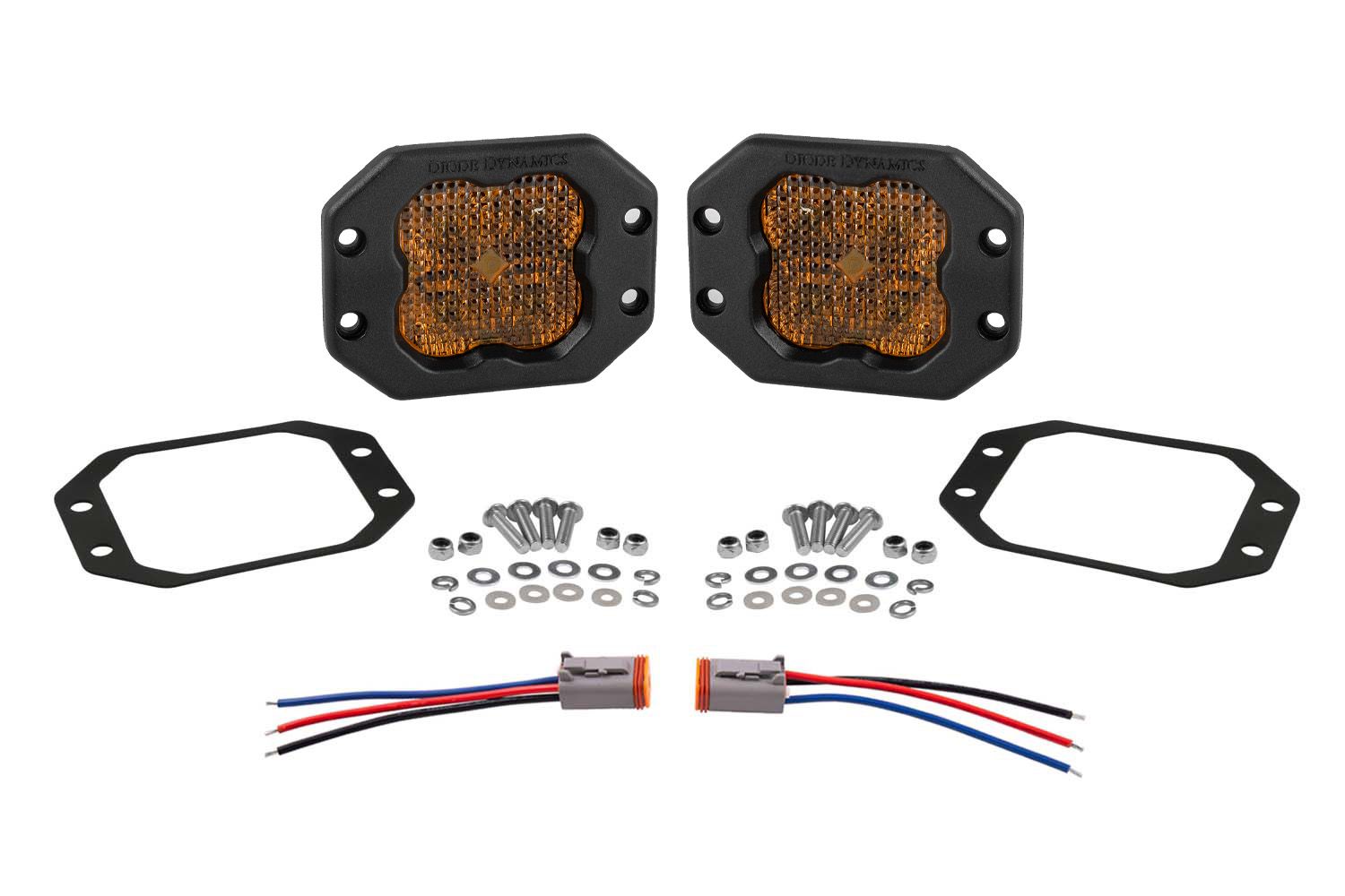 DIODE DYNAMICS | SS3 Yellow Pro Flush Mount LED Pod (pair)
