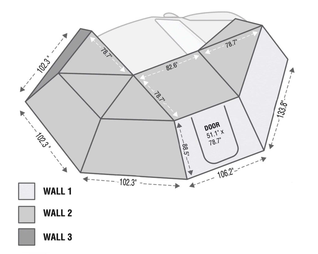 OVERLAND VEHICLE SYSTEMS | Nomadic 270 Passenger Awning Wall 3 (18149909)