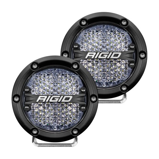 RIGID INDUSTRIES | 360-Series 4 Inch Led Off-Road Diffused Optic with White Backlight | Pair (36208)