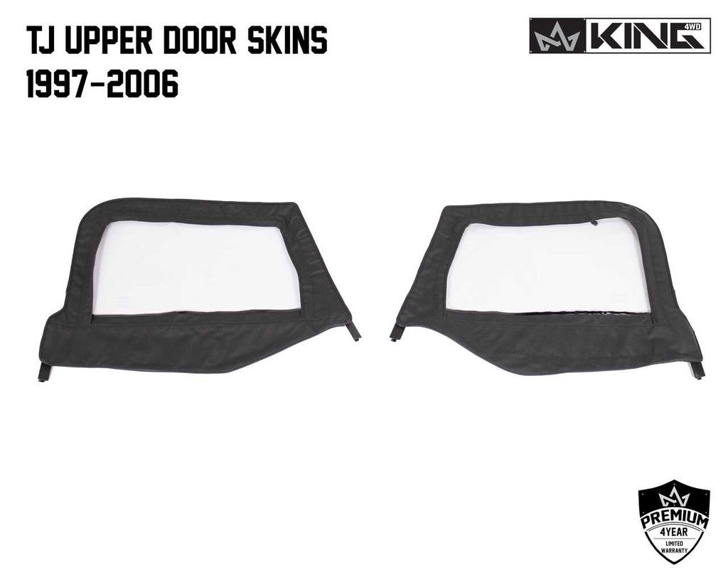 KING 4WD | Jeep Wrangler TJ 1997-2006 Premium Upper Door Skins Black Diamond Passenger & Driver Side (14019935)