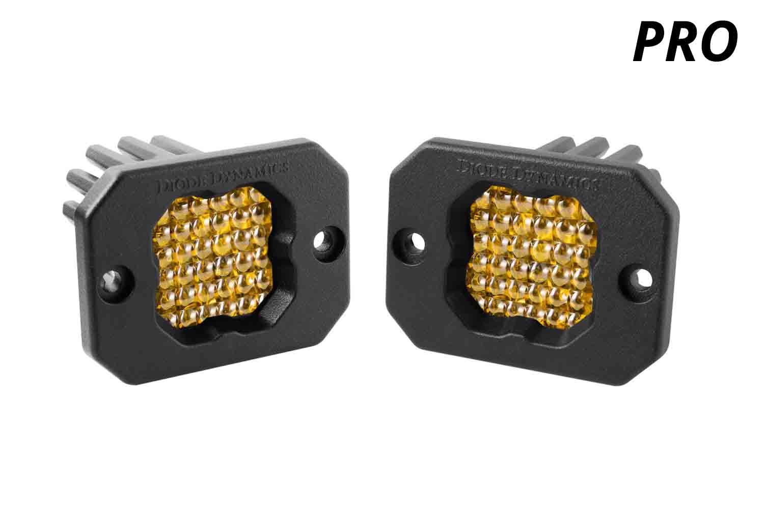 DIODE DYNAMICS | SSC1 Yellow Pro Flush Mount LED Pod (Pair)