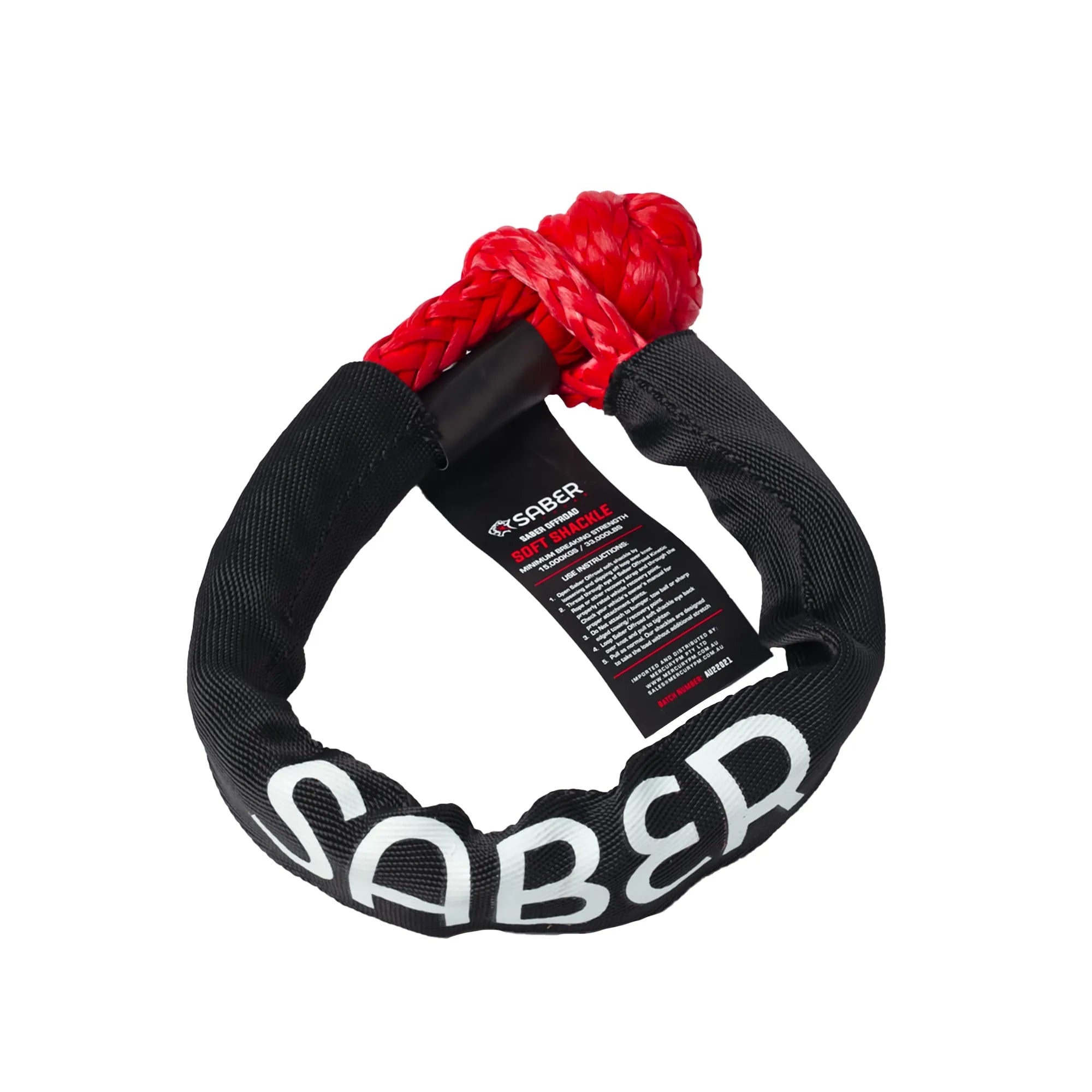 SABER OFFROAD | 15,000kg Soft Shackle with Protective Sheath (SBR-15KSSB)