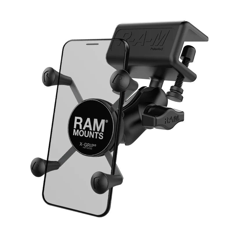 RAM MOUNTS | RAM X-Grip Phone Mount with Glare Shield Clamp Base