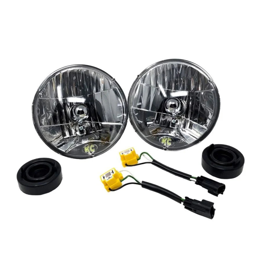 KC HILITES | 7" H4 DOT Halogen Headlights - Driving Beam - Pair - 07-18 Jeep JK (42302)