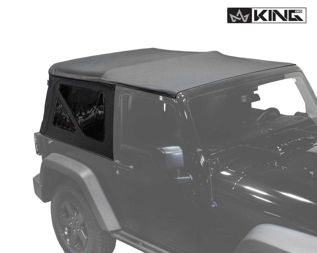 KING 4WD | Jeep Wrangler JK 2 Door 2010-2018 Premium Replacement Soft Top, Black Diamond With Tinted Windows (14010535)