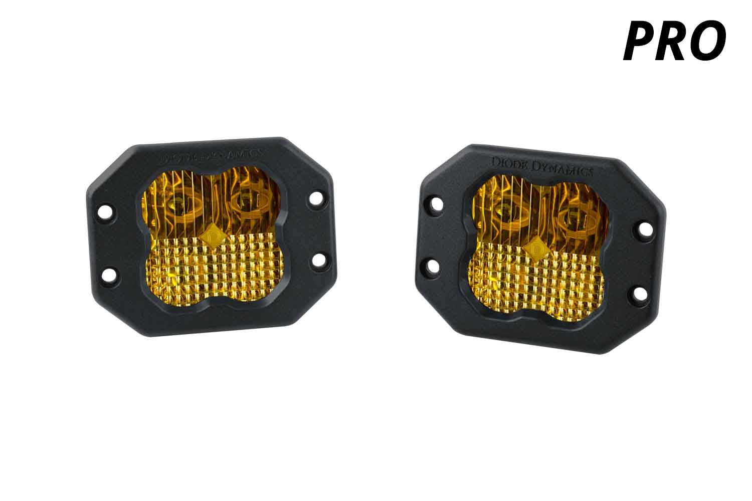 DIODE DYNAMICS | SS3 SAE Yellow Pro Flush Mount LED Pod (Pair)