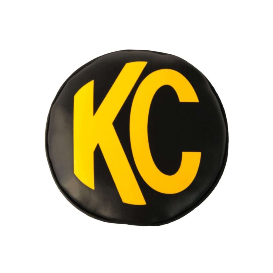 KC HILITES | Cover; 6" Vinyl Black w/ Yellow KC Soft (pr) (5102)