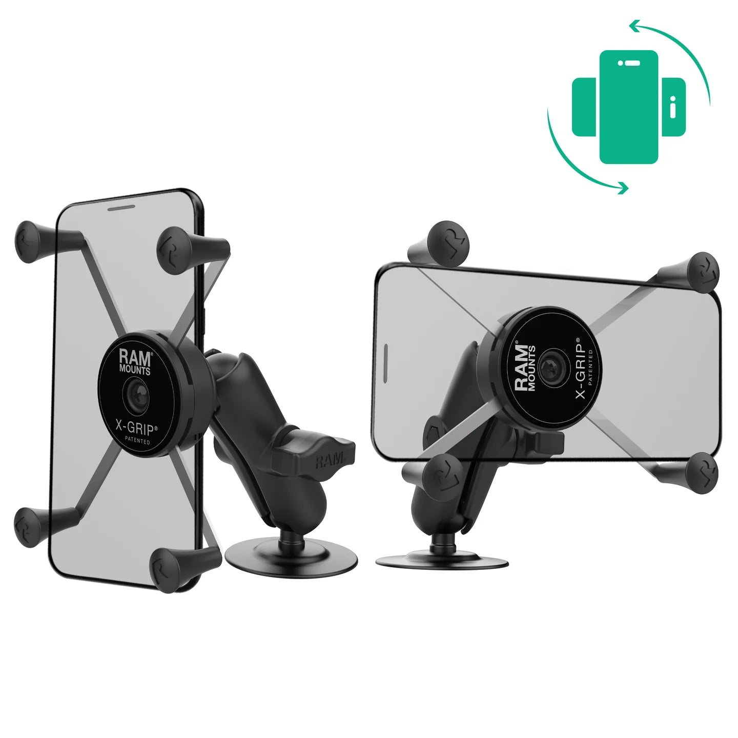 RAM MOUNTS | RAM Rotating X-Grip Large Phone Mount with Flex Adhesive Base
