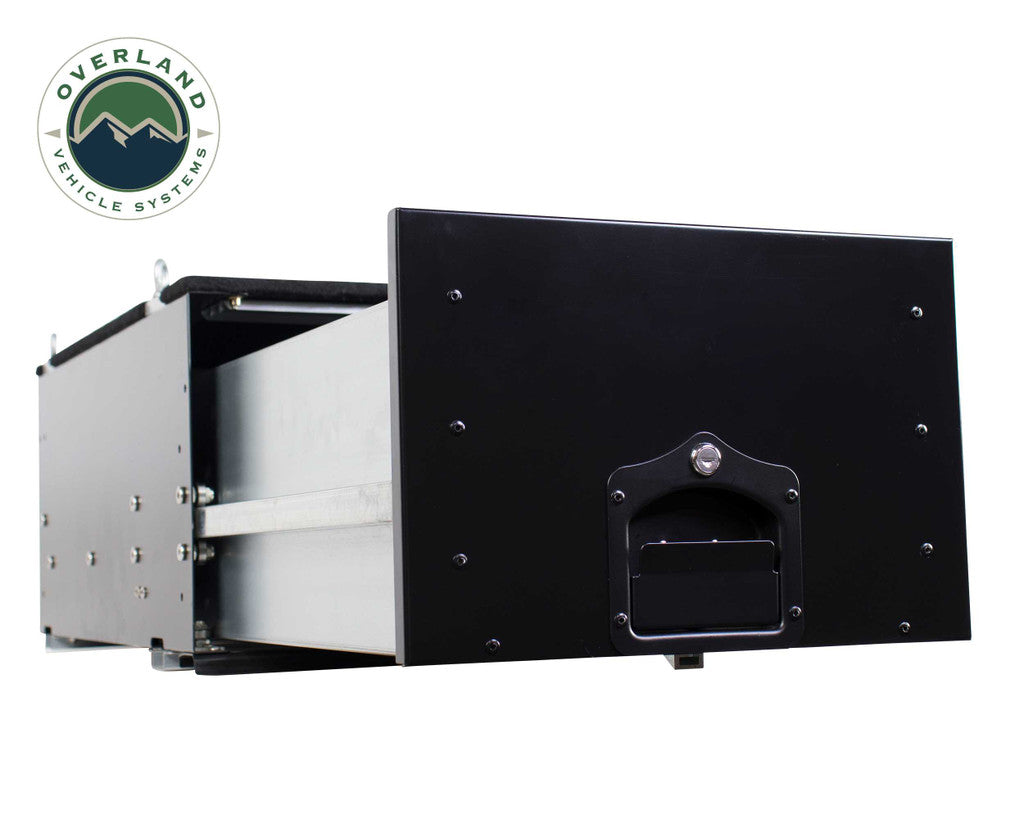 OVERLAND VEHICLE SYSTEMS | Cargo Box With Slide Out Drawer Size Black Powder Coat Universal (21010301)