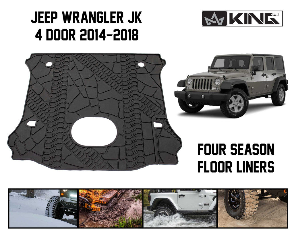 KING 4WD | Jeep Wrangler Unlimited JK 4 Door 2015-2018 Premium Four-Season Cargo Liner With Sub Woofer Cut Out (28020501)