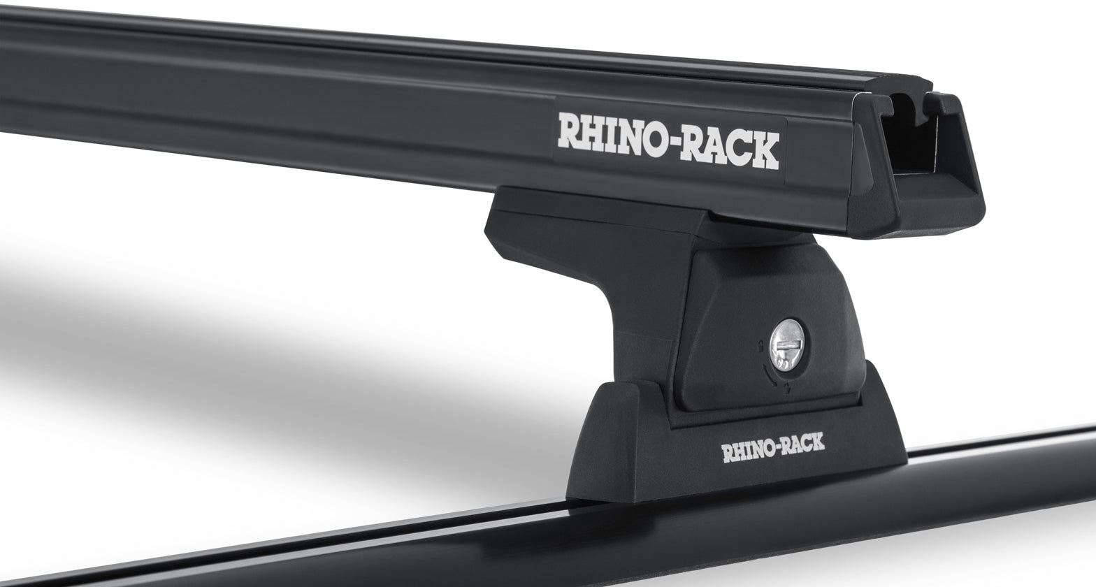 RHINO RACK | Heavy Duty RLT600 Trackmount Black 2 Bar Roof Rack (JA8957)