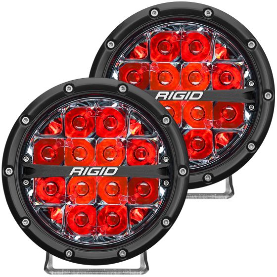 RIGID INDUSTRIES | 360-Series 6 Inch Led Off-Road Spot Optic with Red Backlight | Pair (36203)