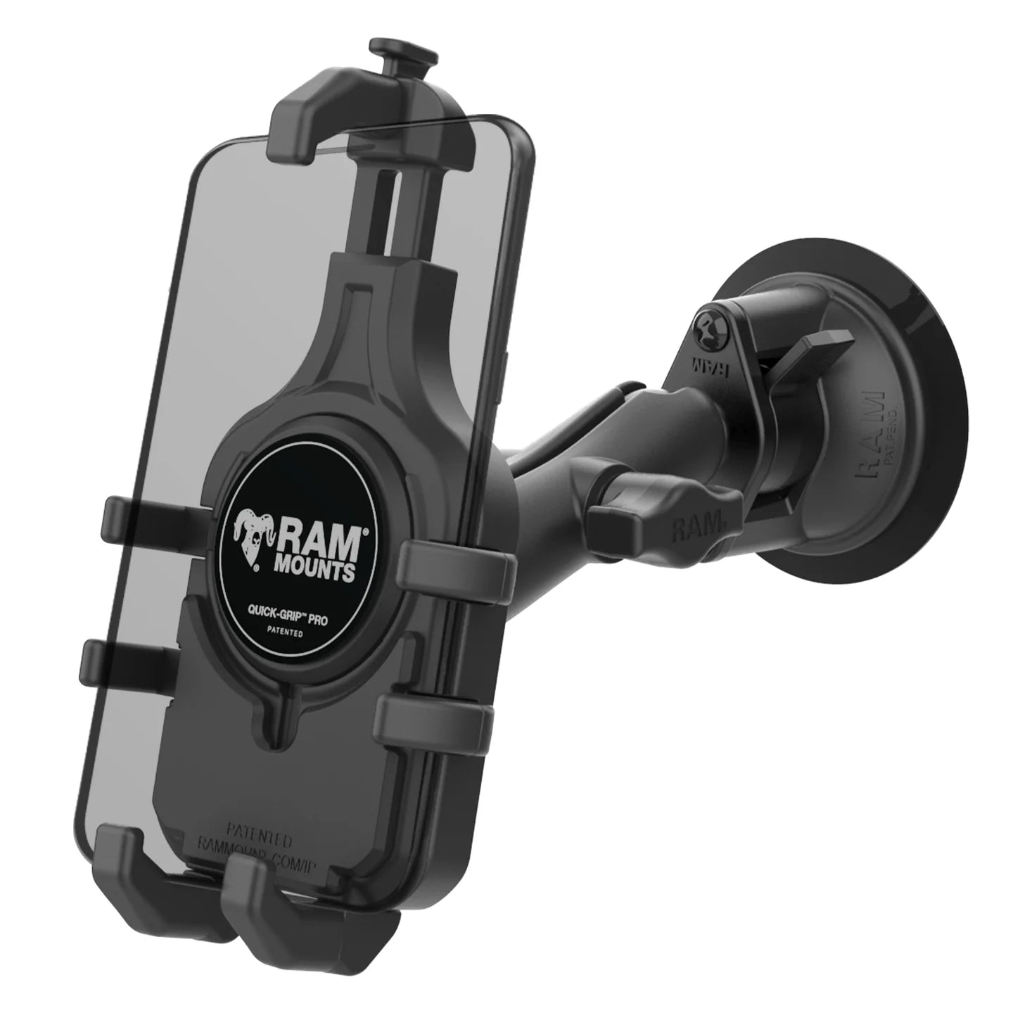 RAM MOUNTS | RAM Quick-Grip Pro Phone Mount with Twist-Lock Suction Cup - Medium