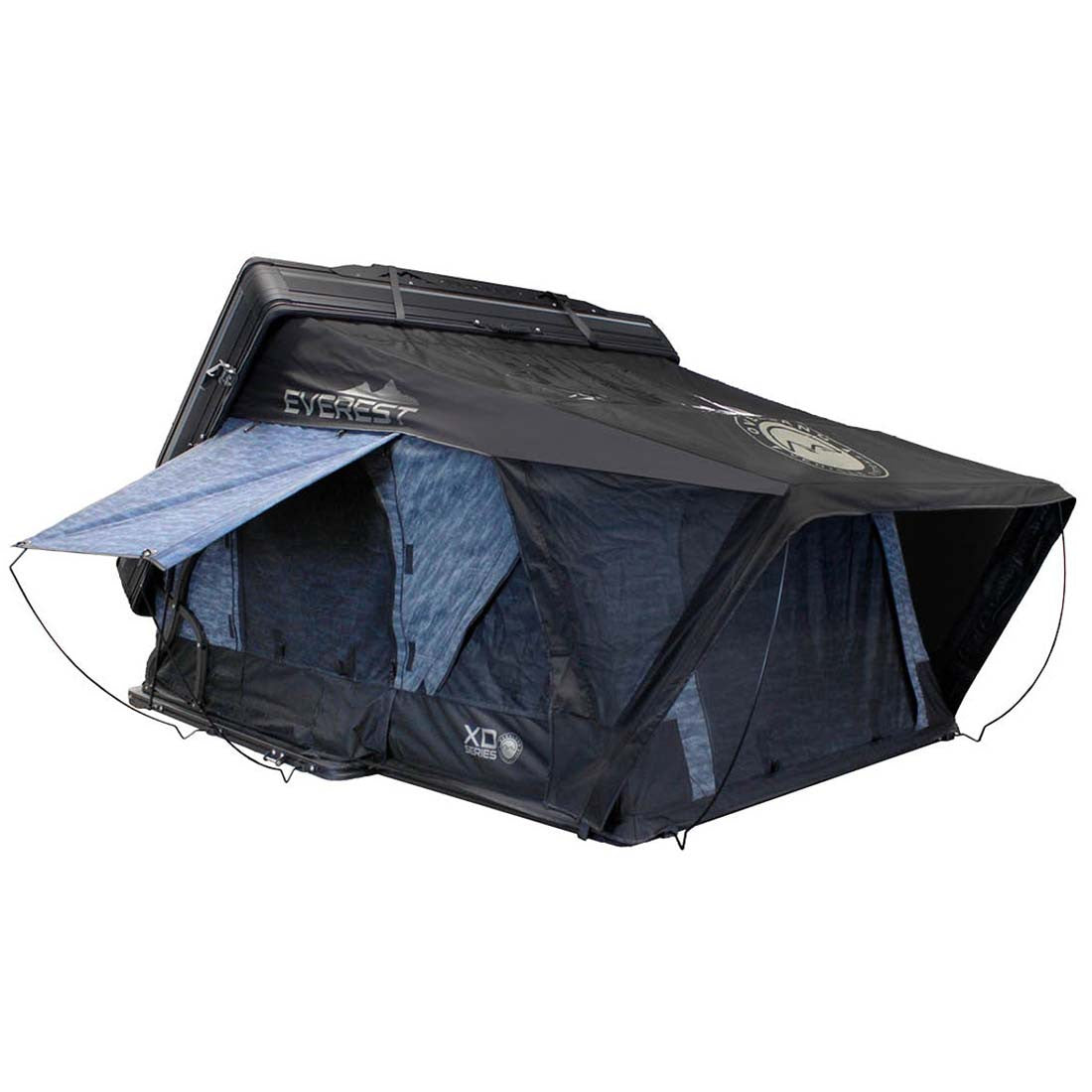 OVERLAND VEHICLE SYSTEMS | XD Everest Cantilever Aluminum Hard Shell Roof Top Tent (Sleeps 2) - Blue Body & Black Rainfly (18489902)