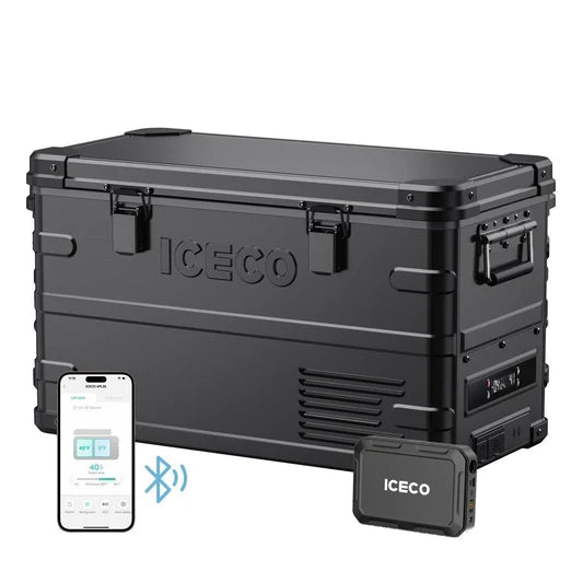 ICECO | 37QT APL35-Black Aluminum Freezer With Magnetic Power Bank