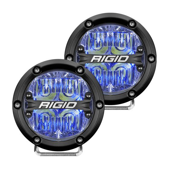 RIGID INDUSTRIES | 360-Series 4 Inch Led Off-Road Drive Optic with Blue Backlight | Pair (36119)