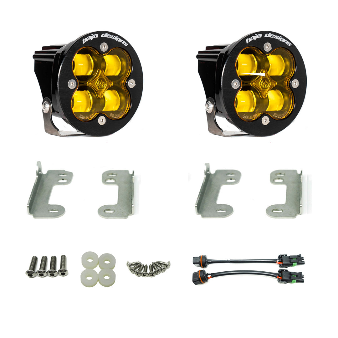 BAJA DESIGNS | Jeep Gladiator 2020-2024 & Wrangler JL 2018-2024 Squadron-R SAE Fog Pocket Light Kit w/ OE Sahara Bumper