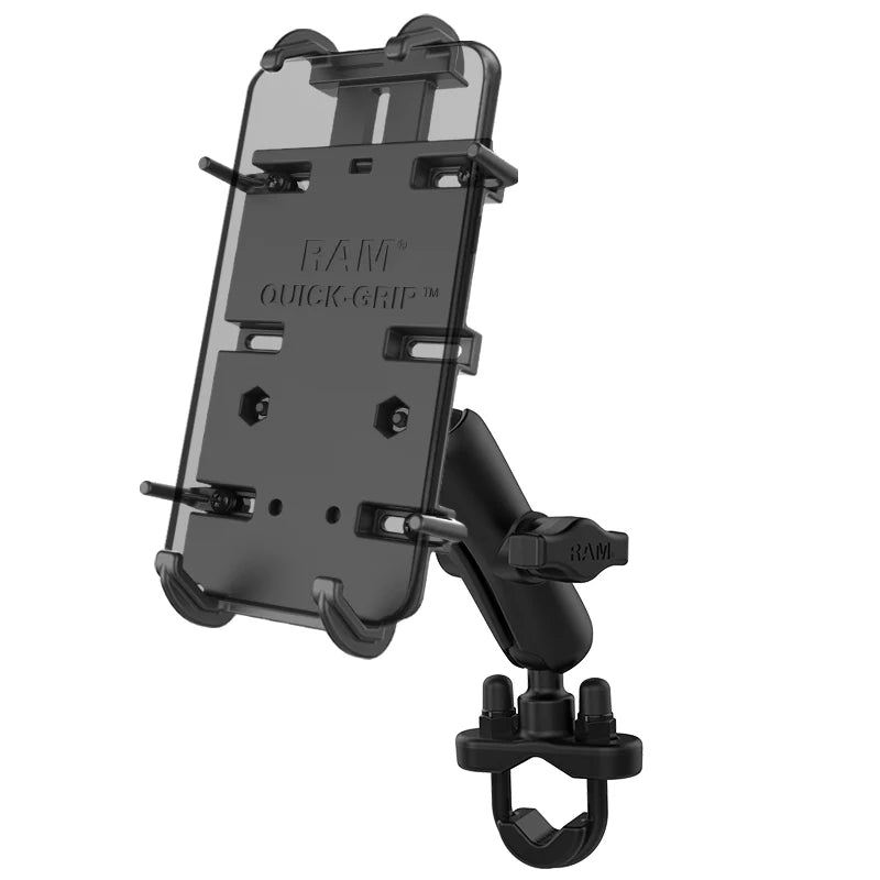 RAM MOUNTS | RAM Quick-Grip XL Phone Mount with Handlebar U-Bolt Base - Medium