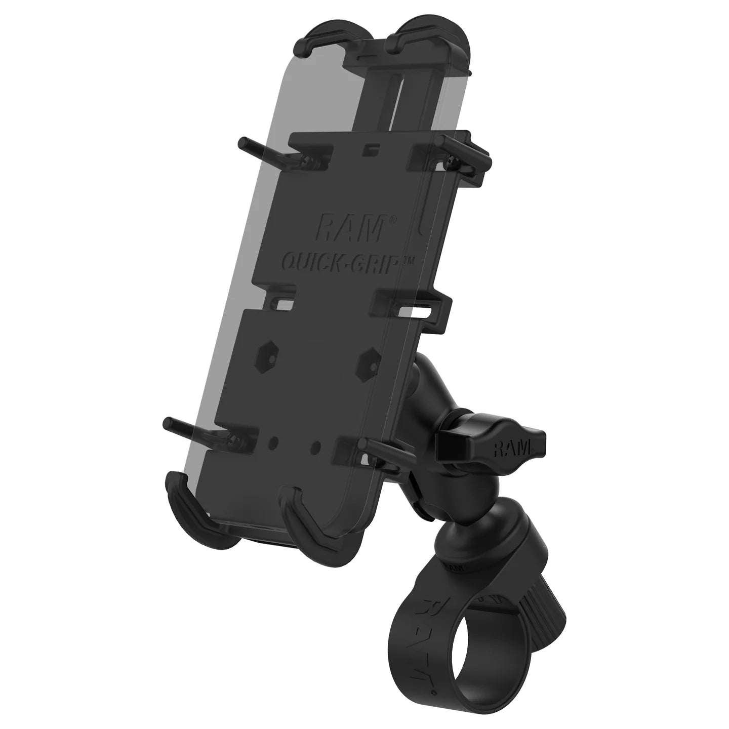 RAM MOUNTS | RAM Quick-Grip XL Phone Mount with RAM Tough-Strap Handlebar Base