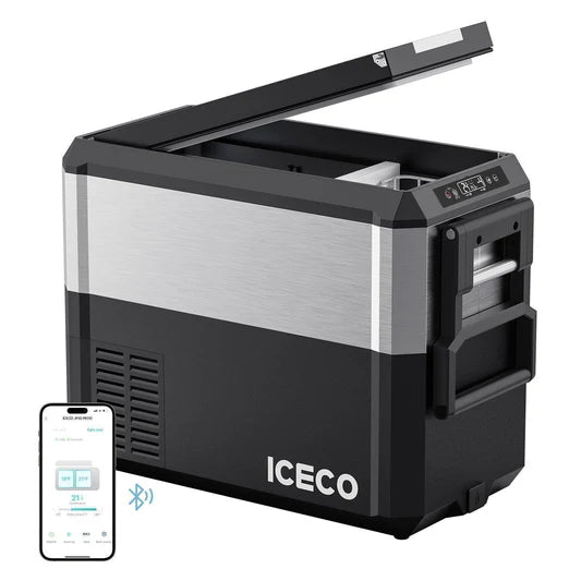 ICECO | JP Pro Series 40/51QT Dual Zone Wheeled Car Fridge With Cover-Silver