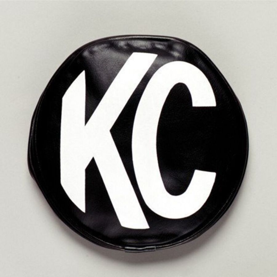 KC HILITES | 5" Light Cover - Round - Soft Vinyl - Pair - Black / White KC Logo (5400)