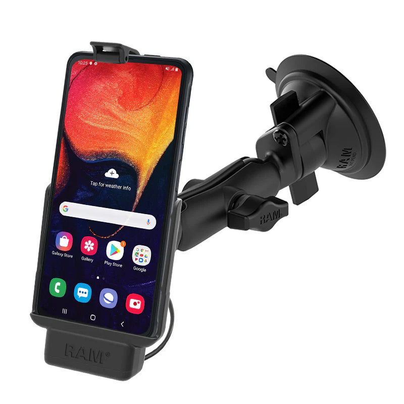 RAM MOUNTS | RAM EZ-Roll'r Powered Suction Cup Mount for Samsung XCover Pro