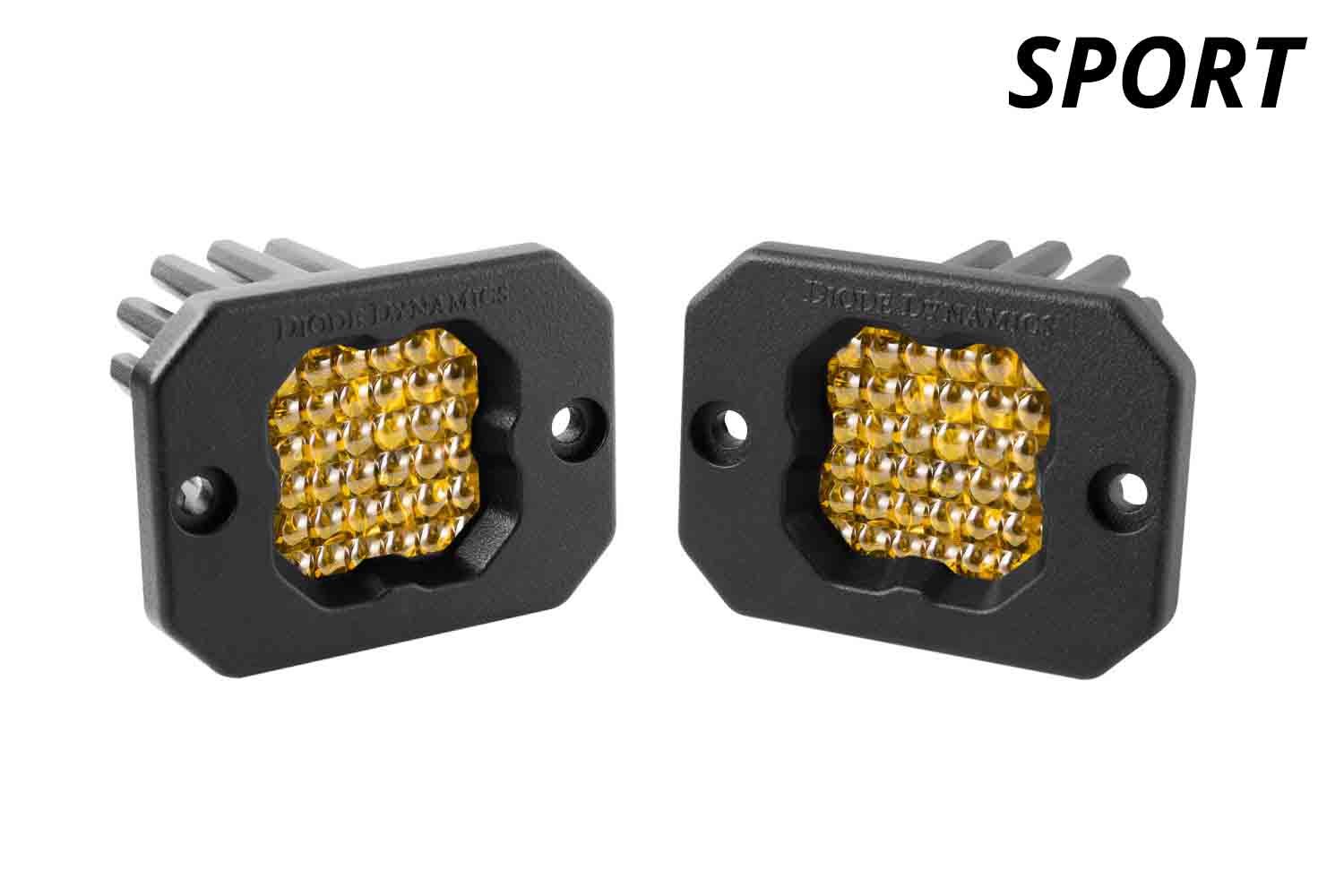 DIODE DYNAMICS | SSC1 Yellow Sport Flush Mount LED Pod (Pair)