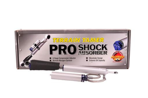 TERRAIN TAMER | Land Cruiser 80 Series From 1/1990 Rear Shock Absorber Pair 8 Stage Adjustable With Remote Reservoir Raised Height 2" (TPS0035)